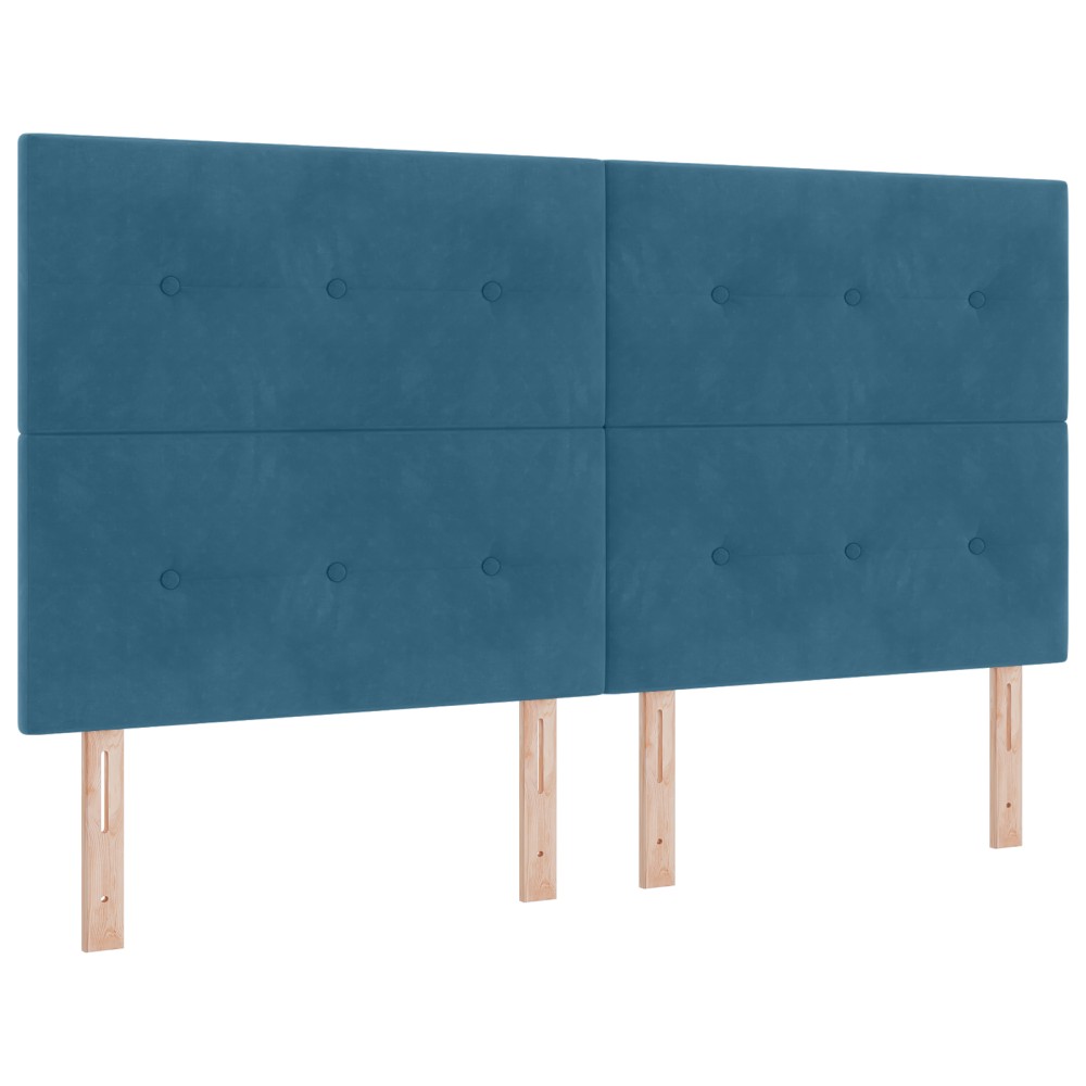 vidaXL Headboard cu LED Albastru Întunecat 90 cm Catifea