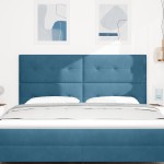 vidaXL Headboard cu LED Albastru Întunecat 90 cm Catifea vidaXL Headboard cu LED Albastru Întunecat 90 cm Catifea