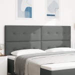 vidaXL Tăblie cu LED cu lumini cu bandă LED Gri închis 200 cm țesătură vidaXL Tăblie cu LED cu lumini cu bandă LED Gri închis 200 cm țesătură