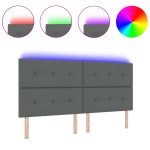 vidaXL Tăblie cu LED cu lumini cu bandă LED Gri închis 200 cm țesătură vidaXL Tăblie cu LED cu lumini cu bandă LED Gri închis 200 cm țesătură