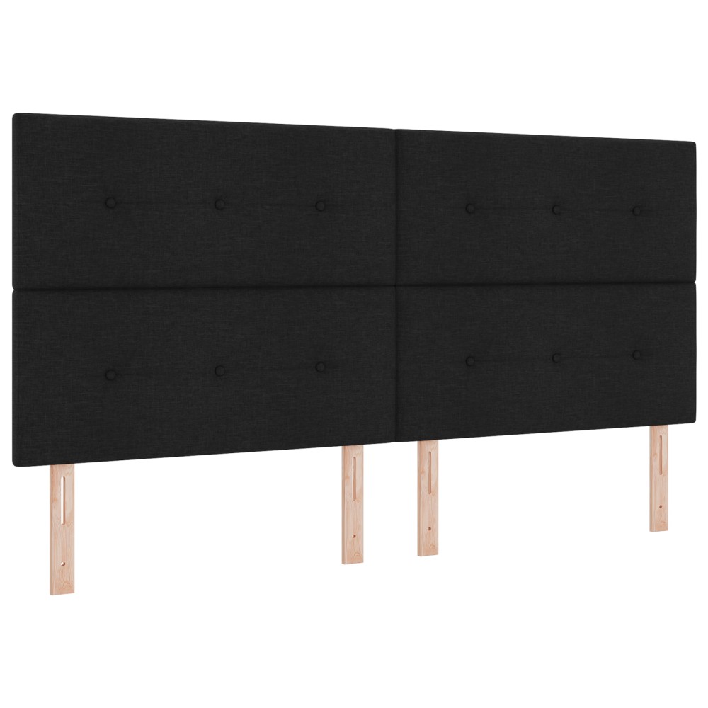 vidaXL Tăblie cu LED cu lumini cu bandă LED Negru 200 cm țesătură