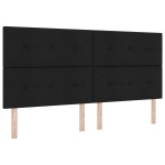 vidaXL Tăblie cu LED cu lumini cu bandă LED Negru 200 cm țesătură vidaXL Tăblie cu LED cu lumini cu bandă LED Negru 200 cm țesătură