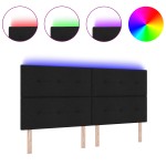 vidaXL Tăblie cu LED cu lumini cu bandă LED Negru 200 cm țesătură vidaXL Tăblie cu LED cu lumini cu bandă LED Negru 200 cm țesătură