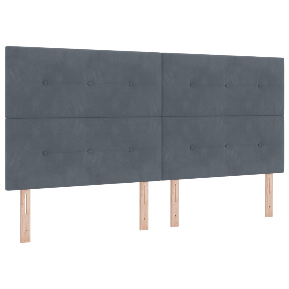 vidaXL Tăblie cap cu lumini cu bandă LED Ajustabil Gri 100 cm Catifea