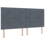 vidaXL Tăblie cap cu lumini cu bandă LED Ajustabil Gri 100 cm Catifea