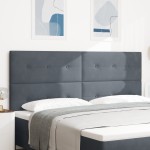 vidaXL Tăblie cap cu lumini cu bandă LED Ajustabil Gri 100 cm Catifea