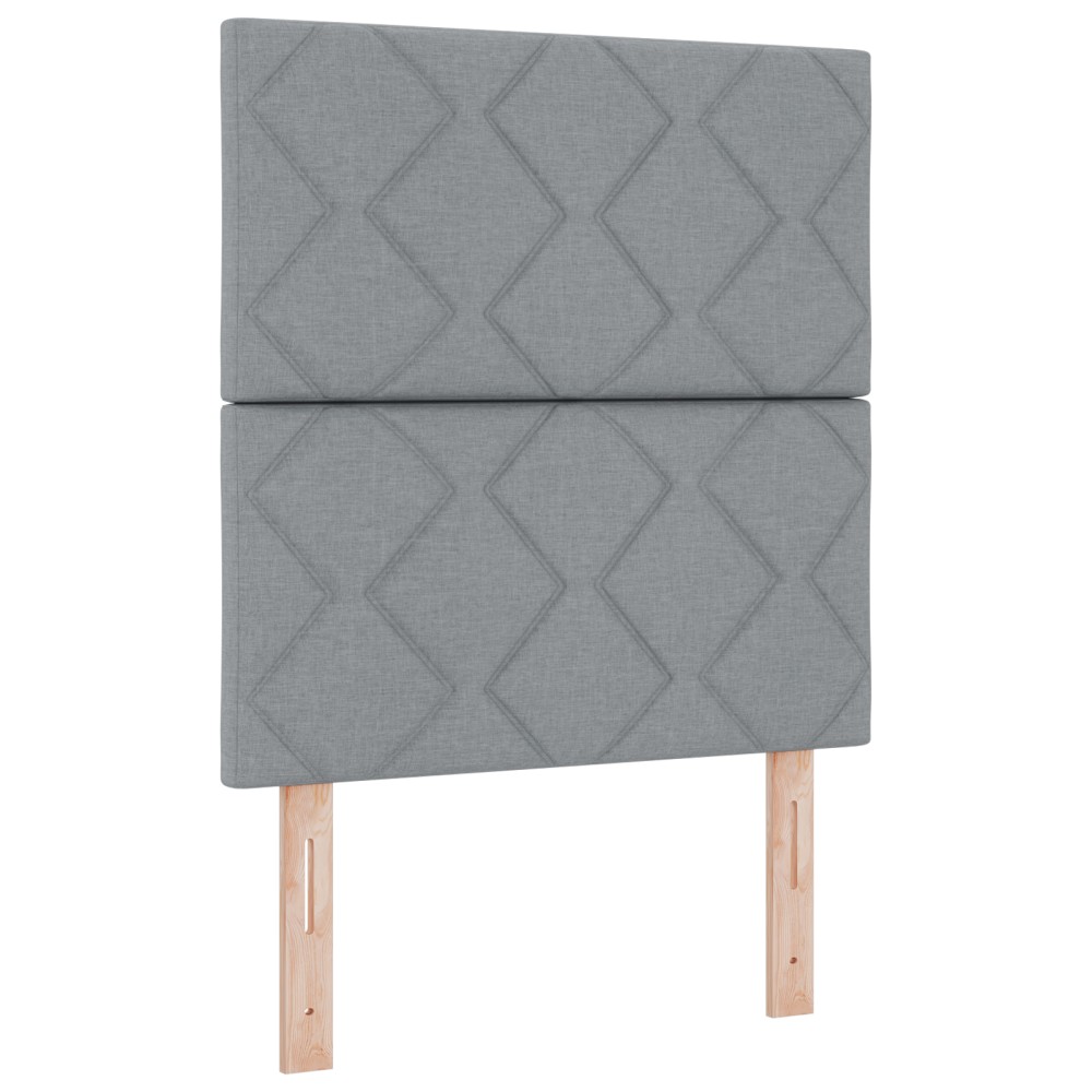 Cap de pat LED vidaXL cu design de blocuri în formă de diamant gri deschis 80 cm țesătură
