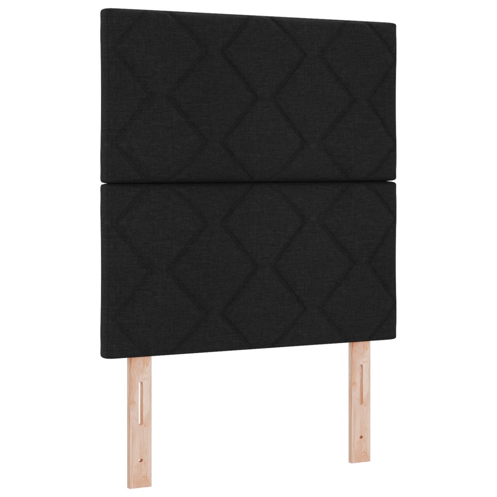 Tăblie LED vidaXL Design cu Blocuri de Diamant Neagră 80 cm Țesătură