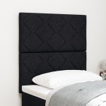 Tăblie LED vidaXL Design cu Blocuri de Diamant Neagră 80 cm Țesătură