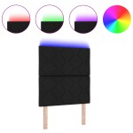 Tăblie LED vidaXL Design cu Blocuri de Diamant Neagră 80 cm Țesătură