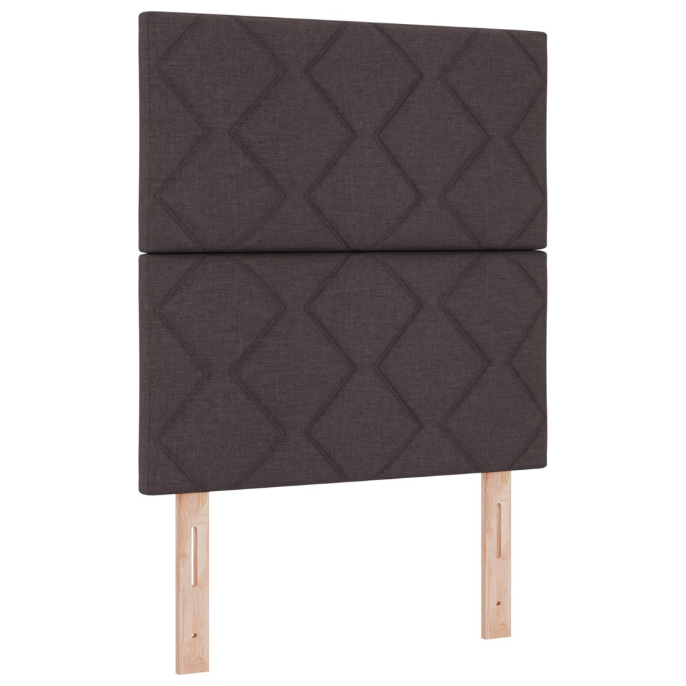 Tăblie LED vidaXL Design cu Blocuri Diamante Maro închis 80 cm Țesătură