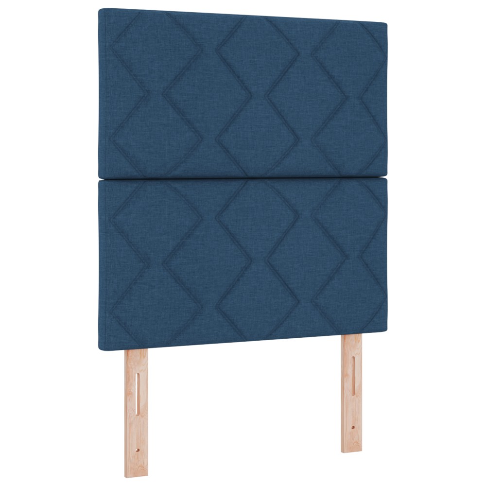 Cap de pat LED vidaXL cu blocuri diamantate Albastru 80 cm Țesătură