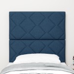 Cap de pat LED vidaXL cu blocuri diamantate Albastru 80 cm Țesătură Cap de pat LED vidaXL cu blocuri diamantate Albastru 80 cm Țesătură