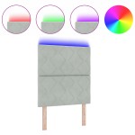 vidaXL Cap de pat cu LED, design diamant, blocuri gri deschis, 80 cm, din catifea. vidaXL Cap de pat cu LED, design diamant, blocuri gri deschis, 80 cm, din catifea.