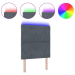 vidaXL Pătuț LED cu Design în Formă de Diamante, Gri Întunecat, 80 cm, Catifea vidaXL Pătuț LED cu Design în Formă de Diamante, Gri Întunecat, 80 cm, Catifea