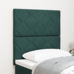 vidaXL Cap de pat LED cu design de blocuri de diamant, verde închis, 80 cm