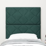 vidaXL Cap de pat LED cu design de blocuri de diamant, verde închis, 80 cm