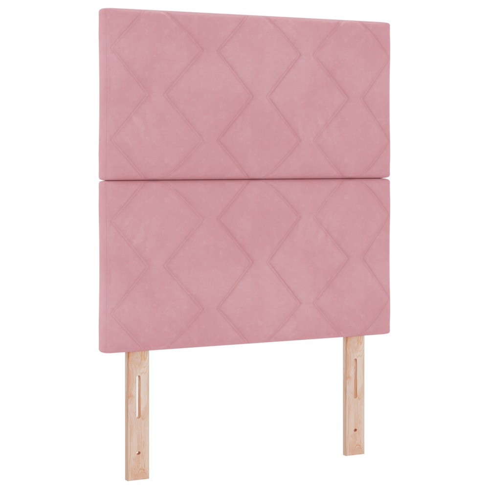 vidaXL Cap de pat LED design blocuri diamond roz 80 cm