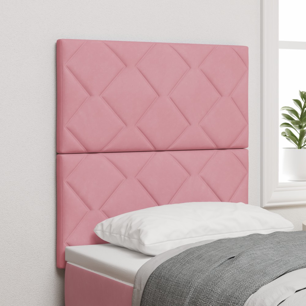 vidaXL Cap de pat LED design blocuri diamond roz 80 cm