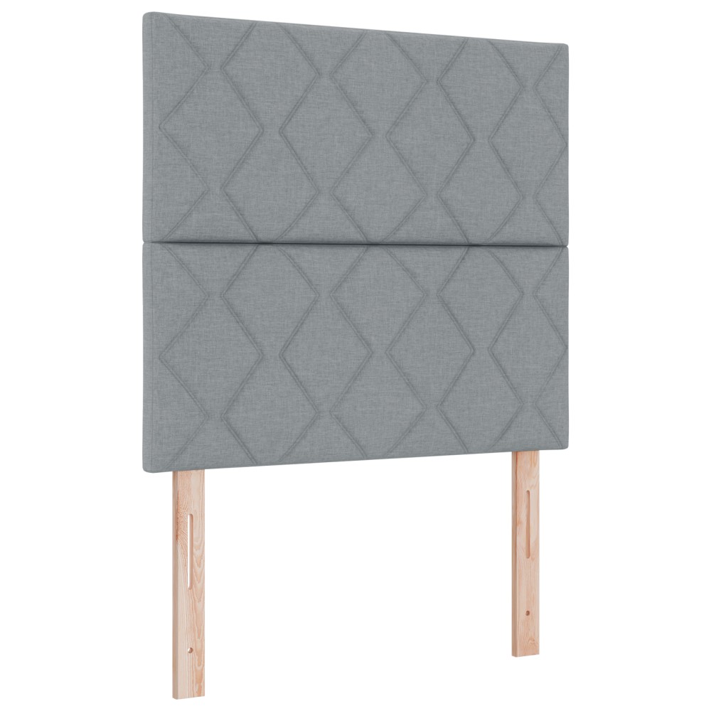 Cap de Pat LED vidaXL Design cu Blocuri de Diamante Gri Deschis 90 cm Țesătură