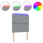 vidaXL Tăblie cap cu lumini cu bandă LED Gri deschis 90 cm țesătură vidaXL Tăblie cap cu lumini cu bandă LED Gri deschis 90 cm țesătură