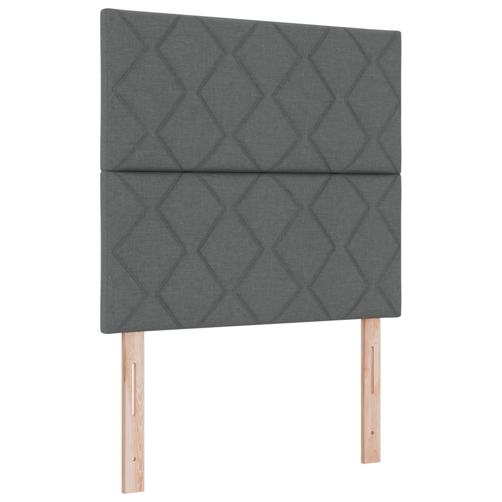 Căpătâi LED vidaXL Design cu blocuri de diamant Gri închis 90 cm țesătură