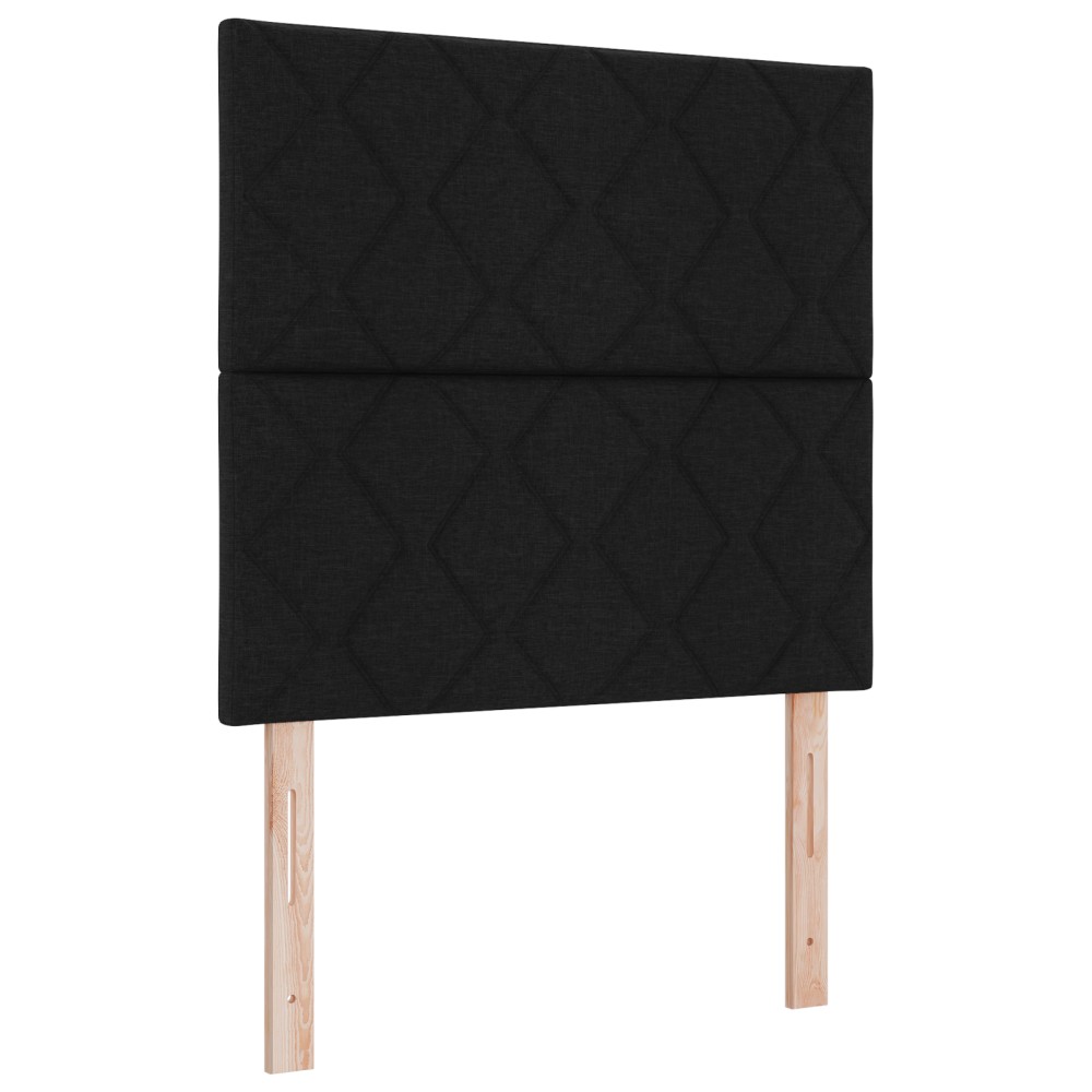 Cap de pat LED vidaXL design blocuri de diamant negru 90 cm țesătură