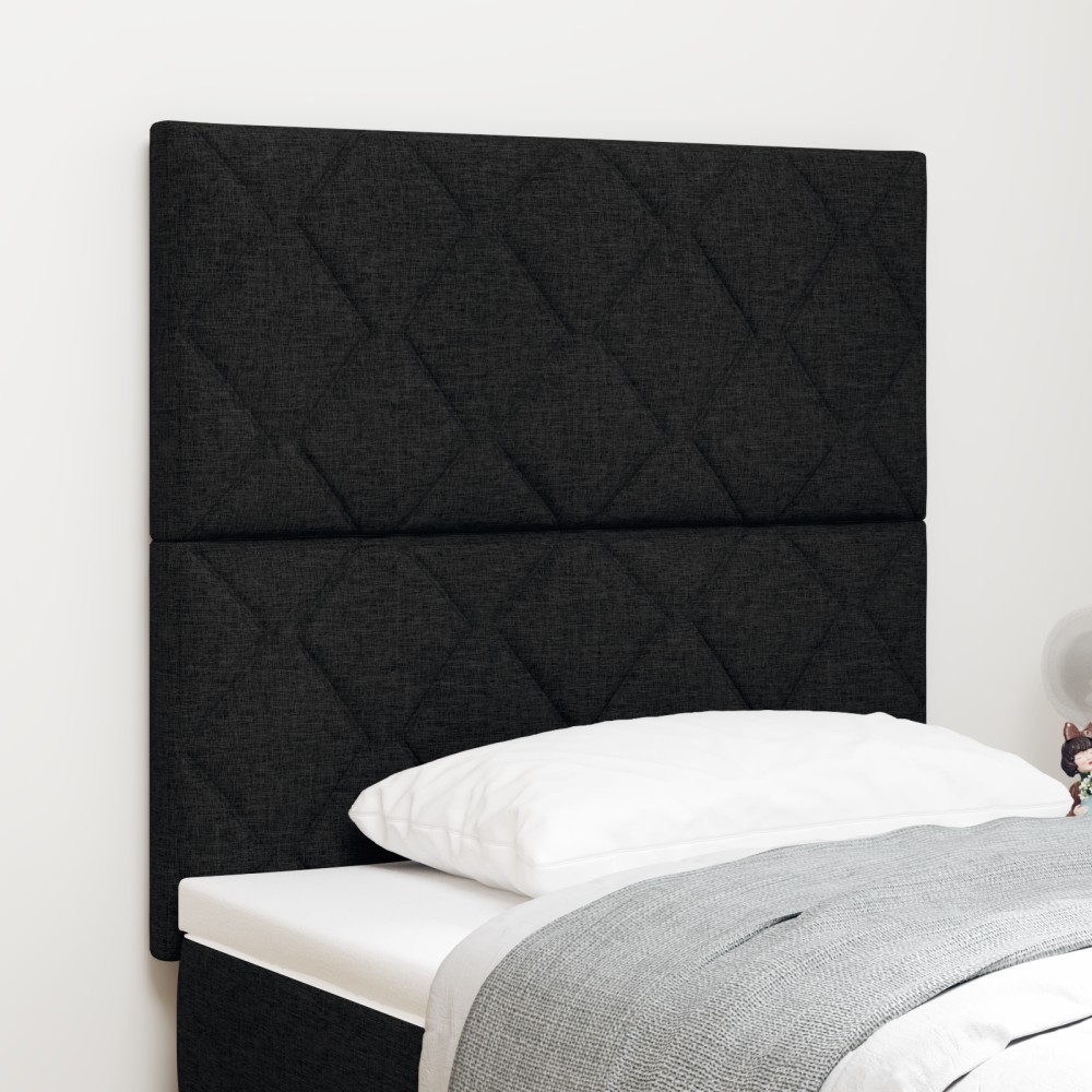 Cap de pat LED vidaXL design blocuri de diamant negru 90 cm țesătură