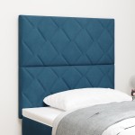 vidaXL Tăblie LED cu headboard Albastru închis 90 cm Piele artificială