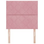 vidaXL Tăblie LED cu lumini cu bandă LED Geometric Roz 90 cm Catifea vidaXL Tăblie LED cu lumini cu bandă LED Geometric Roz 90 cm Catifea