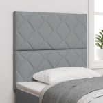 vidaXL LED Headboard Design cu blocuri de diamant Gri deschis 100 cm Țesătură vidaXL LED Headboard Design cu blocuri de diamant Gri deschis 100 cm Țesătură