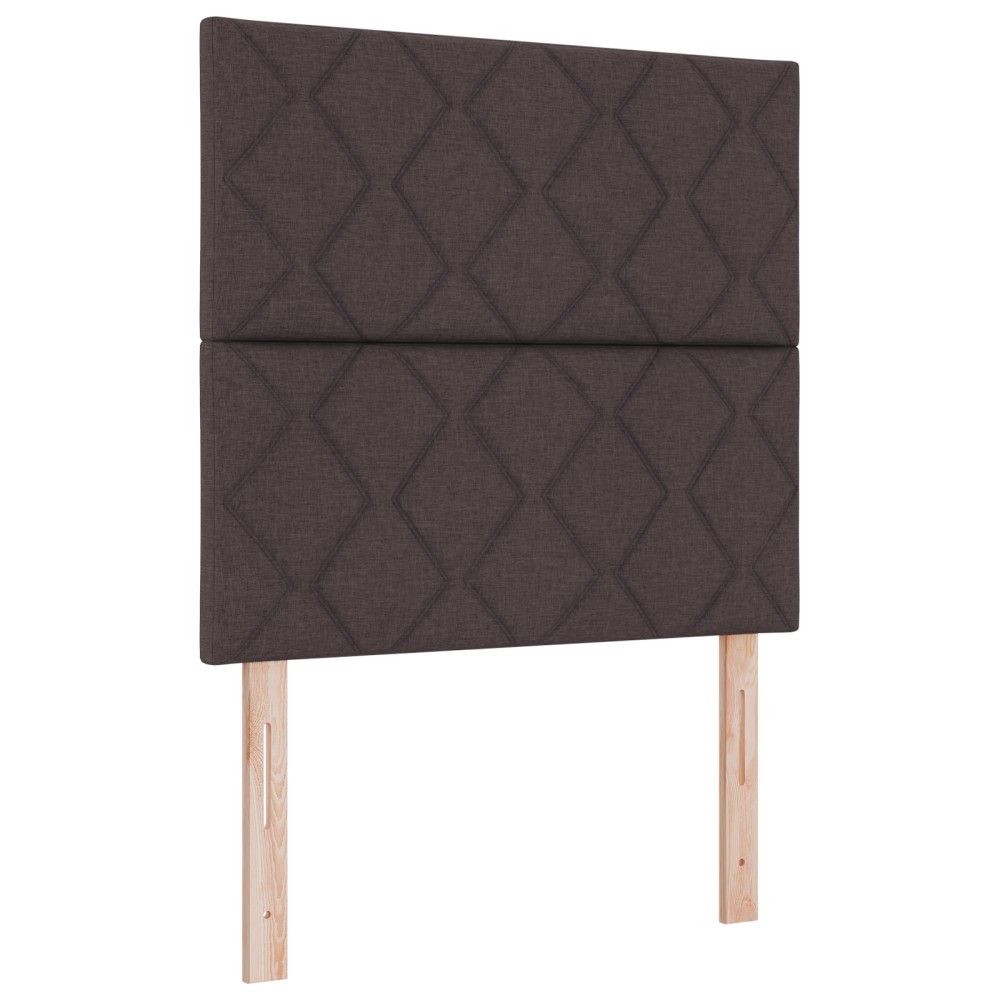 Cap de pat LED vidaXL cu design de blocuri diamantate în maro închis, 100 cm țesătură