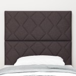 Cap de pat LED vidaXL cu design de blocuri diamantate în maro închis, 100 cm țesătură Cap de pat LED vidaXL cu design de blocuri diamantate în maro închis, 100 cm țesătură