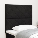 vidaXL Tăblie LED cu lumini cu bandă LED Manual Negru 100 cm Catifea