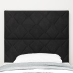 vidaXL Tăblie LED cu lumini cu bandă LED Manual Negru 100 cm Catifea
