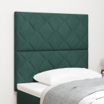 vidaXL Cap de pat LED cu blocuri de diamant, verde închis, 100 cm, din catifea