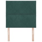 vidaXL Cap de pat LED cu blocuri de diamant, verde închis, 100 cm, din catifea