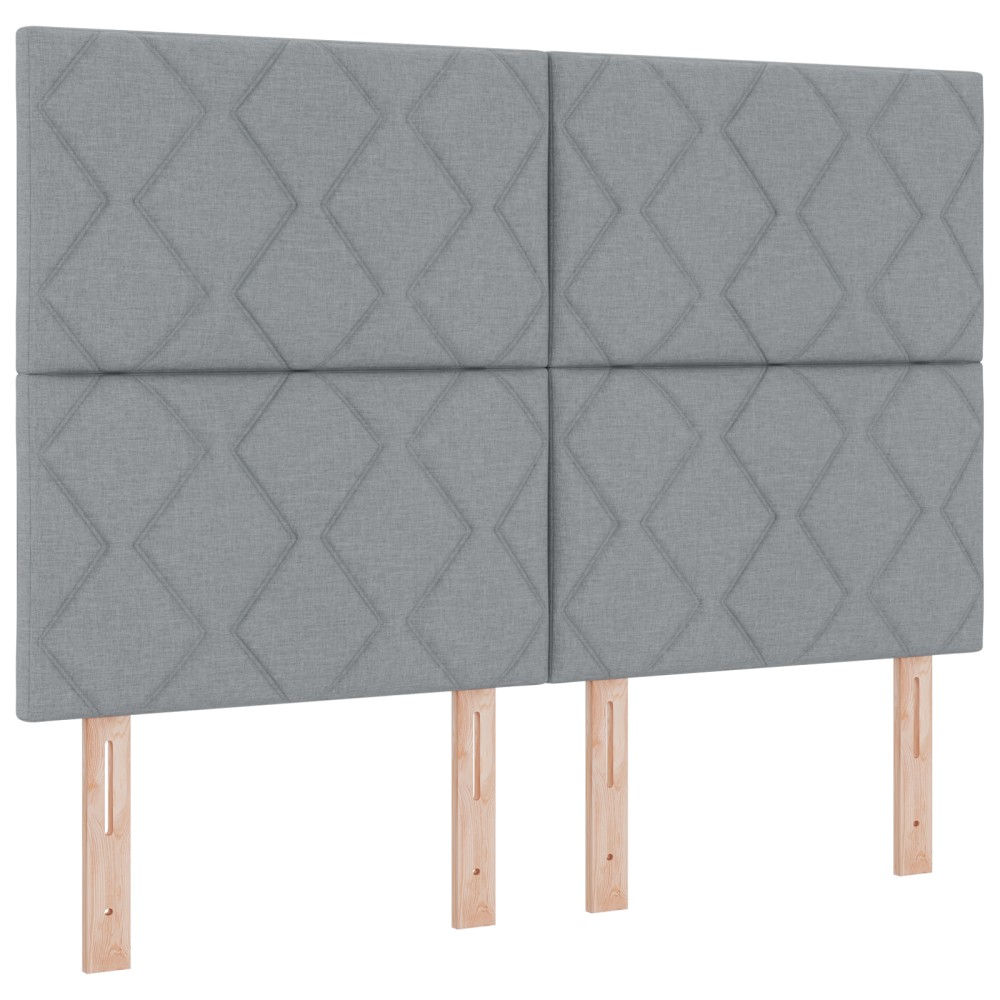 Tablou LED vidaXL Design Blocuri Diamantate Gri deschis 144 cm Țesătură