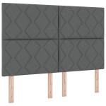 Cap de pat LED vidaXL cu design blocuri de diamante gri închis 144 cm țesătură Cap de pat LED vidaXL cu design blocuri de diamante gri închis 144 cm țesătură