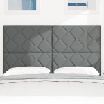 Cap de pat LED vidaXL cu design blocuri de diamante gri închis 144 cm țesătură Cap de pat LED vidaXL cu design blocuri de diamante gri închis 144 cm țesătură