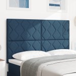 Cap de Pat LED vidaXL Design Blocuri de Diamante Albastru 144 cm Țesătură Cap de Pat LED vidaXL Design Blocuri de Diamante Albastru 144 cm Țesătură