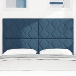 Cap de Pat LED vidaXL Design Blocuri de Diamante Albastru 144 cm Țesătură Cap de Pat LED vidaXL Design Blocuri de Diamante Albastru 144 cm Țesătură