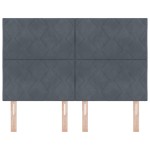 vidaXL Tăblie LED cu lumini cu bandă LED Gri închis 144 cm Catifea