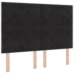 vidaXL Tăblie LED cu lumini cu bandă LED Manual Negru 144 cm Catifea