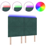 vidaXL Tăblie LED cu lumini cu bandă LED Verde închis 144 cm Catifea