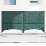 vidaXL Tăblie LED cu lumini cu bandă LED Verde închis 144 cm Catifea