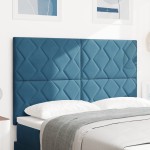 vidaXL Cap de pat LED cu design în formă de diamante, albastru închis, de 144 cm vidaXL Cap de pat LED cu design în formă de diamante, albastru închis, de 144 cm