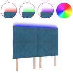 vidaXL Cap de pat LED cu design în formă de diamante, albastru închis, de 144 cm vidaXL Cap de pat LED cu design în formă de diamante, albastru închis, de 144 cm