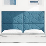 vidaXL Cap de pat LED cu design în formă de diamante, albastru închis, de 144 cm vidaXL Cap de pat LED cu design în formă de diamante, albastru închis, de 144 cm