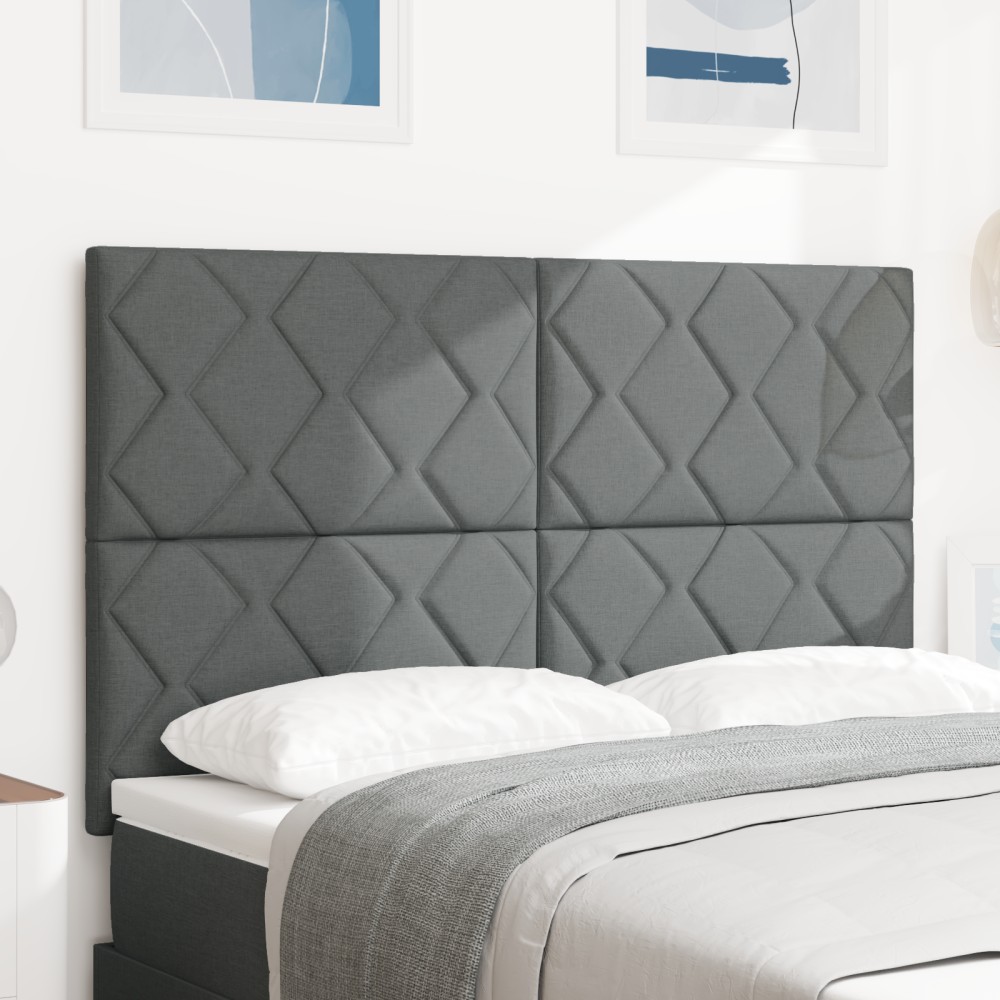 Cap de pat LED vidaXL cu design diamond gri închis 160 cm din țesătură